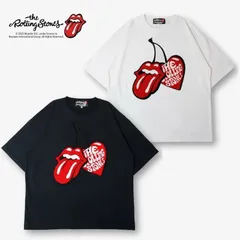 【送料無料】メンズ THE ROLLING STONES ローリングストーンズ JACKROSE ジャックローズ コラボ 半袖 Tシャツ ティーシャツ チェリー LIPS＆TAN サガラ 刺繍 オーバーサイズ ビッグシルエット ユニセックス 白 ホワイト 黒 ブラック 新品 メンズ THE ROLLING STONES ローリングストーンズ JACKROSE