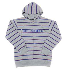 BILLABONG ビラボン ボーダー デザイン ジップアップパーカー グレー