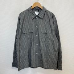 未使用 CRIMIE クライミー CR1-02E1-SL02 STRIPE SPRING SHIRT ストライプ スプリングシャツ 長袖 コットン リネン XL 10127352