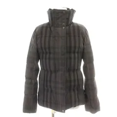 バーバリー ロンドン BURBERRY LONDON ダウンジャケット ジップアップ スタンドカラー ノバチェック 38 M 紫 パープル グレー /NW19