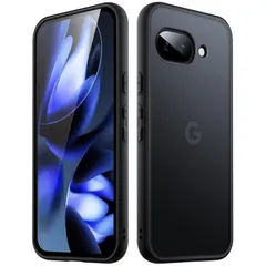 人気  JETech マットケース Google Pixel 9a 6.3 インチ 2025 用 薄型 半透明マット感背面スマホカバー 指紋防止 (ブラック)