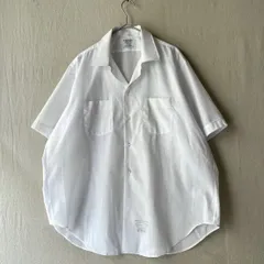 USA製 60s ARROW オープンカラー シャツ / 17 コットン ポリ ホワイト ドレス 半袖 ビンテージ T5-08054-2519