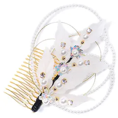 髪飾り コーム かんざし 簪 振袖 成人式 ヘッドドレス キラキラ 髪留め パール 銀 日本製 ウエディング 着物 和装 洋装 袴 黒留 訪問着 結婚式 パーティ フォーマル 銀 17438 t870　Si