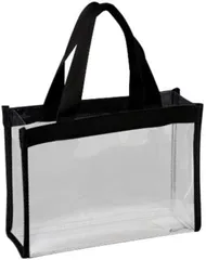 【数量限定】トート な クリア 丈夫 バッグ 透明 MPB 買い物バッグ S エコバッグ ヨコ長 ビニールバッグ 黒フチ [伊高]