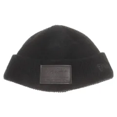 Yohji Yamamoto POUR HOMME (ヨウジヤマモト プールオム) 21×NEW ERA AC/WAFFUL CUFF KNIT SHORT YY LEATHER PATCHAW レザーパッチ ニット帽 HX-H68-977 ブラックのサムネイル