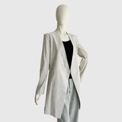 Theory セオリー リネンジャケット ストレッチ ベージュ ロングジャケット 秋レディースジャケット 麻ジャケット 羽織り