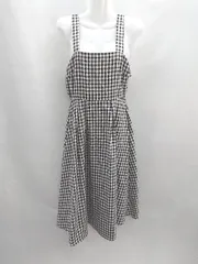 ◇ ⊂ OLIVE des OLIVE ギンガムチェック ロング ワンピース サイズF ブラック ホワイト レディース E  【1501160024220】