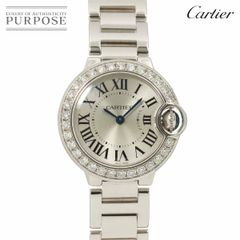 カルティエ Cartier バロンブルー 28mm WE9003Z3 レディース 腕時計 ダイヤベゼル シルバー K18WG 金無垢 クォーツ Ballon Bleu 90286390