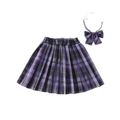 ☆ タイプK ☆ 140cm ☆ キッズ プリーツ スカート リボンタイ 2点セット gsk6027 女の子 キッズ プリーツスカート スクールスカート ミニスカート スカート ボトムス チェック柄 子供 子ども 卒業式 入学式 リボンタイ 2点セット