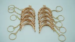 0493 ミニ がま口 口金 ハンドメイド 手芸 金属 パーツ ピンクゴールド 幅約5cm 10個セット 資材 手作り 材料 素材 作製 財布 印鑑ケース 小銭入れ バッグ 丸形 裁縫 ゲンコ 縫い付けタイプ 専門