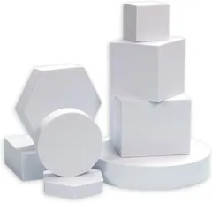 撮影小道具 立体オブジェ 無地 軽量 物撮り 撮影小物 8点セット ホワイト