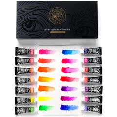 【大人気】Paul Rubens 水彩絵の具 蛍光色 14色セット 透明水彩絵の具 5ml ペイント チューブ 漫画 イラスト 学習教材 画材 絵の具セット (蛍光色 14色)