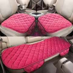 ☆ ピンク ☆ 車用 座面シートカバー 3枚セット pmycarseat02 車 シート 3枚セット シートカバー カークッション クッション 車座布団 車クッション 座布団 カーシート 取付簡単 すべり止め 滑り止め 車用 オールシーズン 汎用 おしゃれ