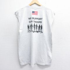 XL/古着 ノースリーブ ビンテージ Tシャツ メンズ 90s IBEW TROOPS コットン クルーネック 薄グレー 霜降り 25jul07 中古