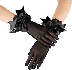 Kai La Nalu ウエディング グローブ レディース ファッション ファイブ 両手 大人 女性 黒( ブラック,  Free Size)