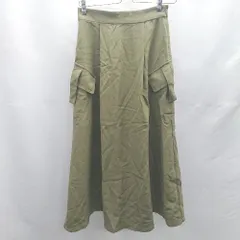 ◇ Θ BEAMS HEART ビームス ハート バックウエストゴム ロング丈 フレア スカート サイズ 表記なし カーキ系 レディース E  【1412090066696】