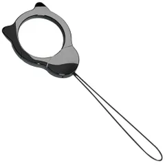 新品 落下防止 紛失防止 ファッション ブラック かわいい かわいい 猫耳 カラビナ 脱落防止 携帯電話 指輪 吊り下げストラップ 携帯ペンダント 携帯スリング シリコンハンドストラップ リングストラップ フィンガースリング [TBDBNR]