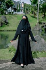 ムスリムロングドレス-Ayami Black Long Dress Muslim Woman Dress Maxi Dress Woman