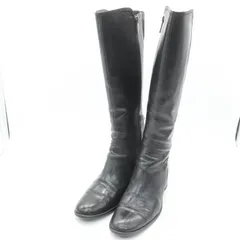 トラサルディ ブーツ 本革 レザー ブランド シューズ 靴 黒 レディース 23.5サイズ ブラック TRUSSARDI 【中古】