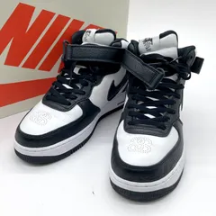 NIKE×STUSSY ナイキ ステューシー スニーカー AIR FORCE 1 MID DJ7840-002 コラボ シューズ メンズ 27cm ブラック ホワイト 靴 B14884◆