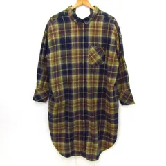 レプシィム ローリーズファーム 長袖シャツワンピース チェック柄 トップス レディース Fサイズ ネイビー系×イエロー系 LEPSIM 【中古】