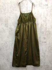 CIAOPANIC TYPY チャオパニックティピー 2WAY フェザー 切替 ナイロン キャミソール ワンピース sizeONE/カーキ ■■ レディース