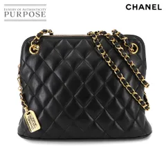 美品 シャネル CHANEL マトラッセ チェーン ショルダー バッグ ラムスキン ブラック ゴールド 金具 ヴィンテージ Matelasse Bag 90282880