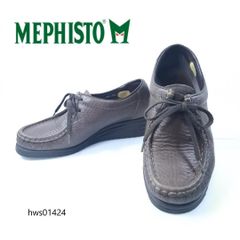 MEPHISTOメフィスト】型押しエナメルローファー/美品/ダークブラウン 