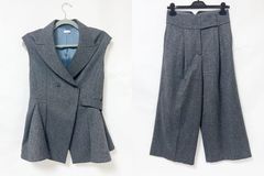 COLUMN コラム セットアップ ベスト ジレ パンツ レディース グレー サイズ：38 美品