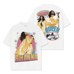リアーナ Rihanna ホワイト コットン 半袖 Tシャツ 両面プリント S～3XL