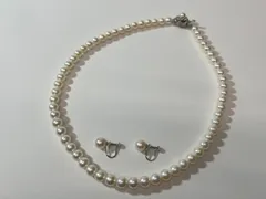 【 パール / ネックレス イヤリング 】真珠 K14WG Silver