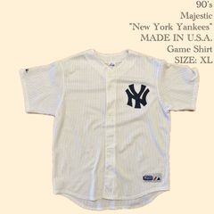 90's  Majestic MADE IN U.S.A. "New York Yankees" Game Shirt - XL