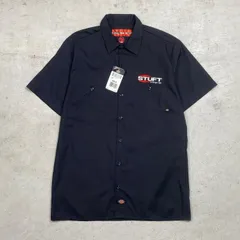 DEADSTOCK NOS Dickies ディッキーズ 半袖 ワークシャツ 企業ロゴ刺繍 メンズM 