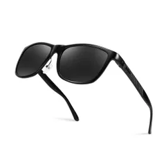 [FEISEDY]サングラスメンズ偏光ミラー軽量合金フレームUV400保護uvカット大きいスポーツサングラスウェリントンドライブ野球自転車釣りランニングゴルフ運転男女兼用ハードケース付きB1038