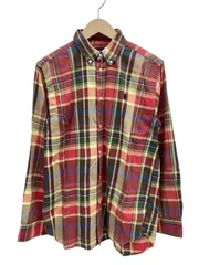 RALPH LAUREN (ラルフローレン) 古着 ボタンダウンシャツ チェック ワンポイント刺しゅう XL レッド系 メンズ/028