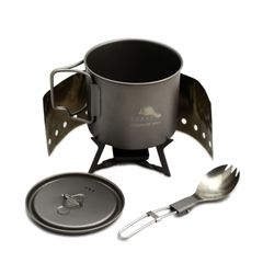 TOAKS  正規代理店　アウトドア　軽量化　550mlポット付ウルトラライトチタン固形燃料クックセット　CS-01