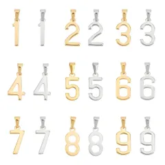 [UNICRAFTALE] 18個 2色 数字チャーム 数1-9 304ステンレスチャーム 番号 数字 ペンダント デジタル チャーム タルチャーム 金属チャーム ネックレスパーツ ジュエリー作り ネックレスブレスレットピアスパーツ アクセサリーパ