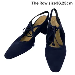 美品 ザ ロウ The Row パンプス ハイヒール スリングバック スエード ネイビー 36、23cm レディース S5S088のサムネイル