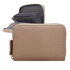 [ジゼル] クレジットカードケース ミニ財布 カード入れ レディース メンズ コインケース 大容量 じゃばら スキミング防止 牛革 お札が折れない (【スルッとver.】 チャイベージュ)