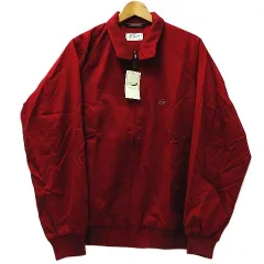 タグ付き 美品 Crocodile クロコダイル ジップアップ ブルゾン 刺繍入り レッド 赤 裏地チェック メンズ L 1604-35400 M0001-0815③