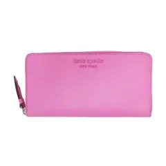 【美品】Kate spade ケイトスペード 財布 ピンク | レザー ラウンドジップ ロングウォレット / 長財布 | ロゴ | ブランド ファッション アイテム 小物【レディース】【中古】