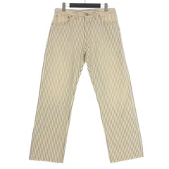 メゾンマルジェラ 10 Maison Margiela 10 21SS USED加工 ヒッコリーストライプ デニムパンツ ジーンズ 30 ブルー/ホワイト 青/白 S50LA0178 国内正規のサムネイル