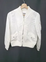 ◇ Θ SLOBE IENA スローブイエナ ダブルジップアップ 長袖 MA-1 ブルゾン サイズ40 アイボリー系 レディース E  【1507160001315】