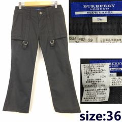 美品★BURBERRY BLUE LABEL/バーバリーブルーレーベル★コットンパンツ【36/レディースS/股下68cm/黒/black】ズボン/ボトムス/Pants/Trouser◆BJ082-d