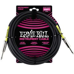 ERNIE BALL 6046 20' STRAIGHT / STRAIGHT INSTRUMENT CABLE - BLACK ギターケーブル 〈アーニーボール〉