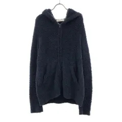 ジェラートピケ オム ロゴ刺繍 長袖 ダブルジップアップ パーカー M ネイビー GELATO PIQUE HOMME ルームウェア ジェラピケ PMNT135911 メンズ