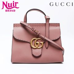 GUCCI グッチ ショルダーバッグ GG マーモント レザー 2way トップハンドル
