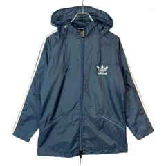 80s90sアディダスadidas万国旗タグナイロンジャケットフーディジャンパー袖ライン3本線スリーストライプトレフォイルロゴ黒ブラック白ホワイトvintageヴィンテージ40524