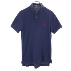Polo by Ralph Lauren ポロバイラルフローレン 半袖 カスタムフィット ポロシャツ S ネイビー 鹿の子 メンズ 古着