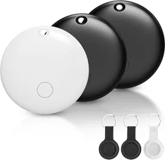 くろ+しろ GPSタグ3個＋ケース付 エアタグ型 高精度トラッカー 忘れ物防止 NABI_325